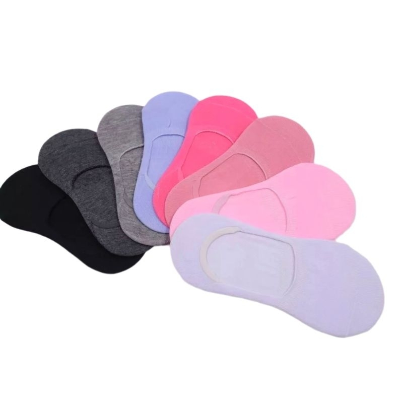 Kit Meia Sapatilha Invisível Feminina Com Silicone Sortidas Básico Conforto