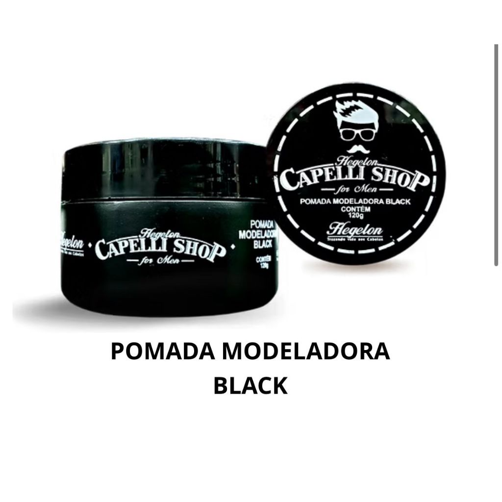 POMADA MODELADORA CAPILAR CAPELLI SHOP 120G BLACK