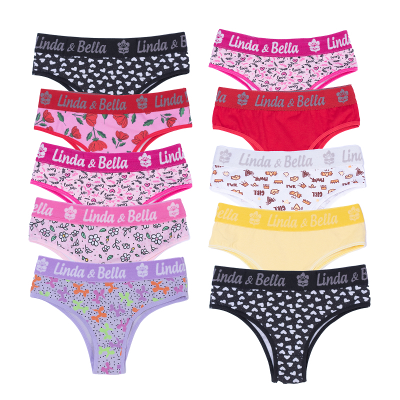 Kit 8 ou 4 Calcinha Linda e Bella Cós Grosso Algodão Alta Qualidade em Oferta na Shopee