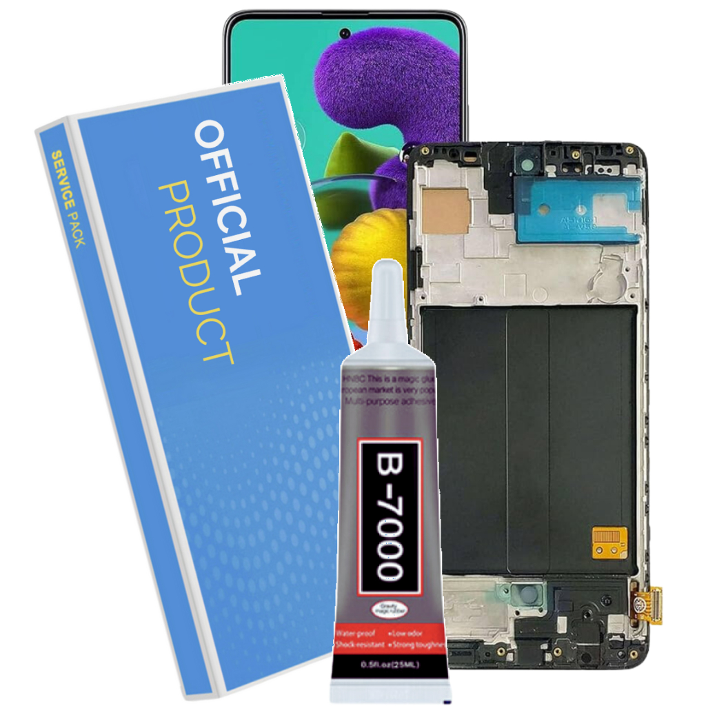 Tela Display Frontal Compatível Galaxy A51 A515f  + Oled Com Aro + Cola + 1 Ano de Garantia!