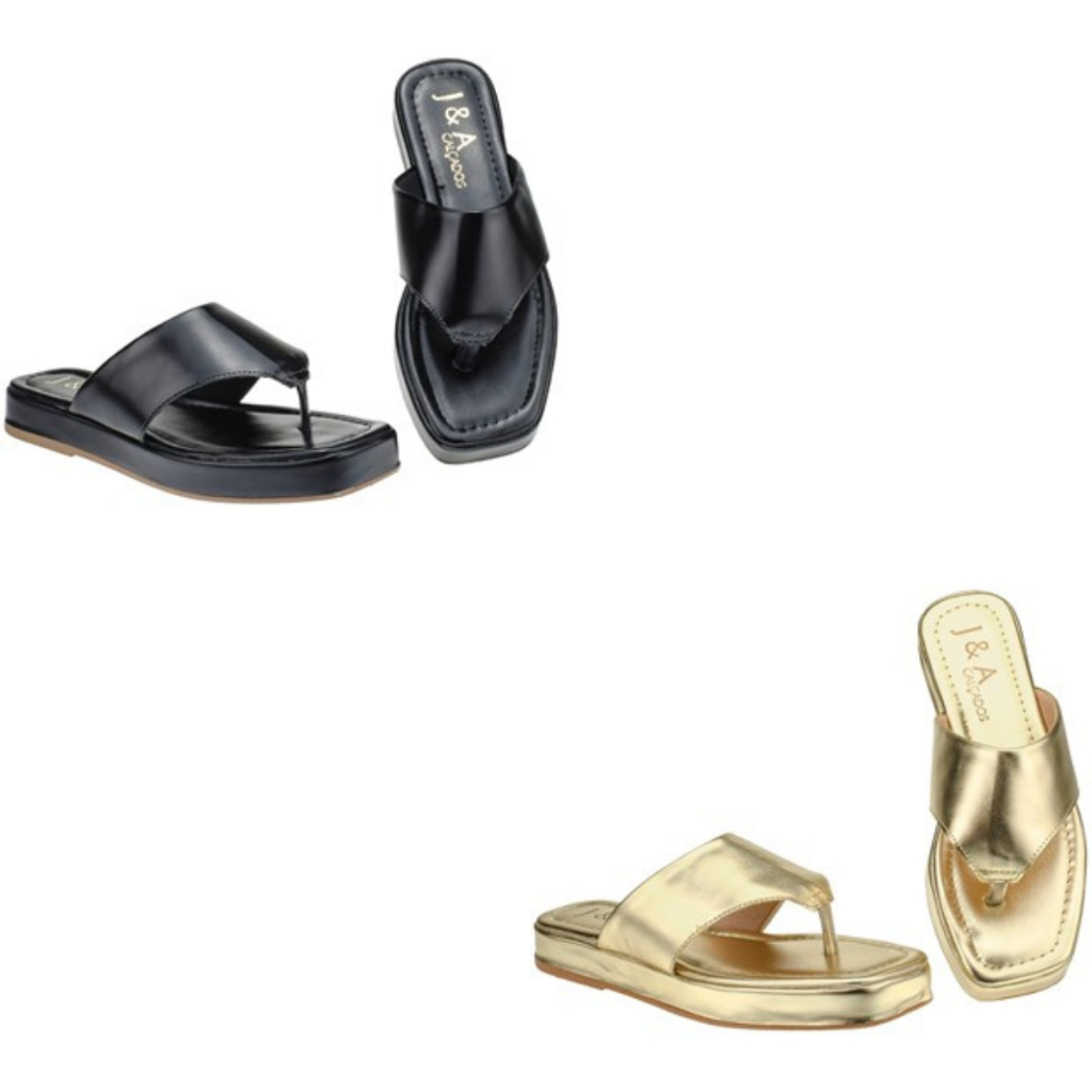 Kit 2 Sandália Plataforma Flat Confort Chinelo Tamanco Confortável Feminino Antiderrapante