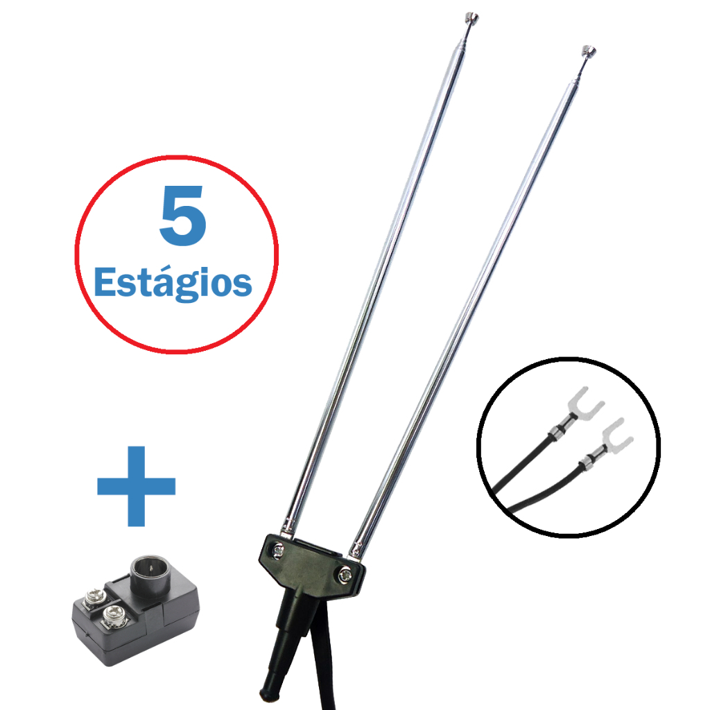 KIT C/ 100 ANTENA DUPLA VHF/FM INTERNA (SEM BASE) + BALOON CACHIMBO PINO FINO
