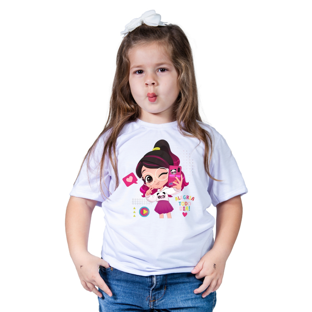 Camiseta Blusa Roupa Infantil Menina Luluca Panda Oculos Fofa Bff Youtu Canal Seguidor Aniversário