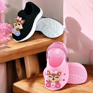 Kit Infantil Menina Tênis Calce Fácil + Babuche Emborrachado Raposa Casual Escolar Promoção em Oferta na Shopee