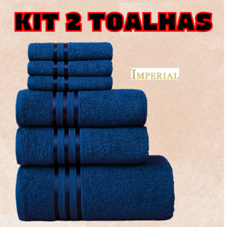 KIT 2 Toalhas - Banho e Rosto Grande Macia 100% Algodão Seca Rápido Ótima Absorção em Oferta na Shopee