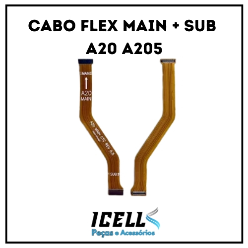 Cabo Flex Main + Sub Original para Samsung Galaxy A20 (A205) – Peça de Substituição
