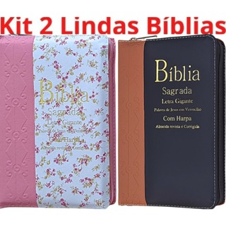 Kit Para O Casal 2 Biblias Letra Gigante Masculina E Feminina Ziper em Oferta na Shopee