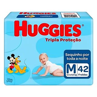 Fralda Infantil Huggies Tripla Proteção M Com 42 Unidades em Oferta na Shopee