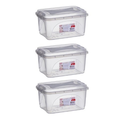 Caixas Organizadoras 3 Litros Transparente Tampa Com Trava Multiuso Organizador em Oferta na Shopee