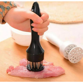 Kit Amaciador Batedor De Carne Bife Com Furador Aço Inox