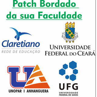 Patch termocolante Personalizado  Bordado da sua Faculdade, só nos enviar o logo pelo chat que fazemos.