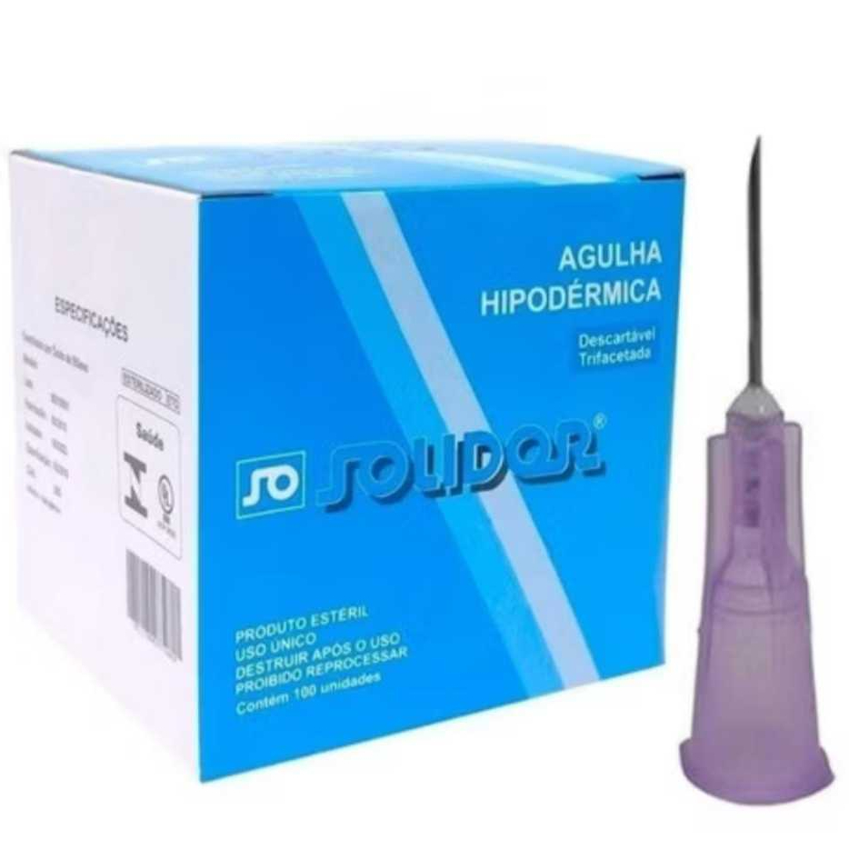 Agulha Estéril 20x0,55 mm (roxa) (24Gx3/4)Solidor Laborimport em Oferta na Shopee