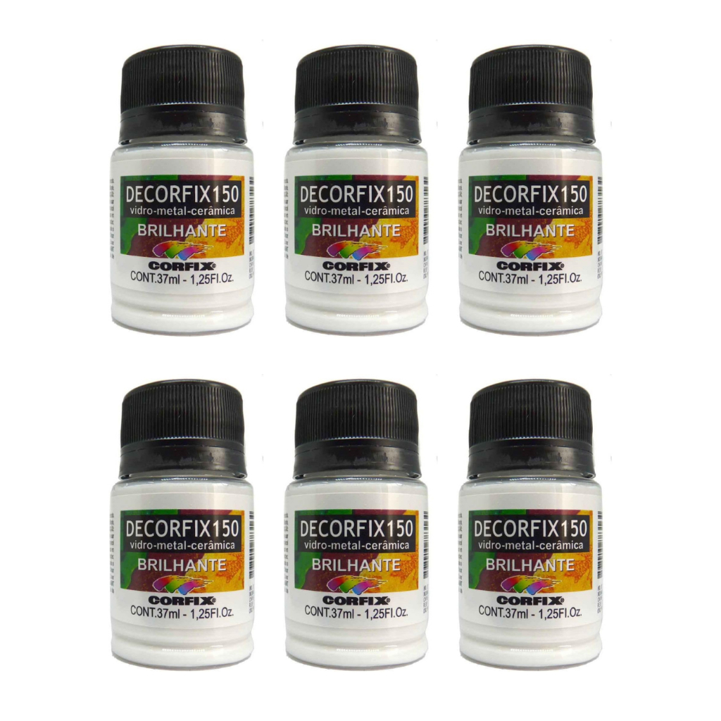 Kit 6x Decorfix 150 Brilhante Corfix 37ml - Branco