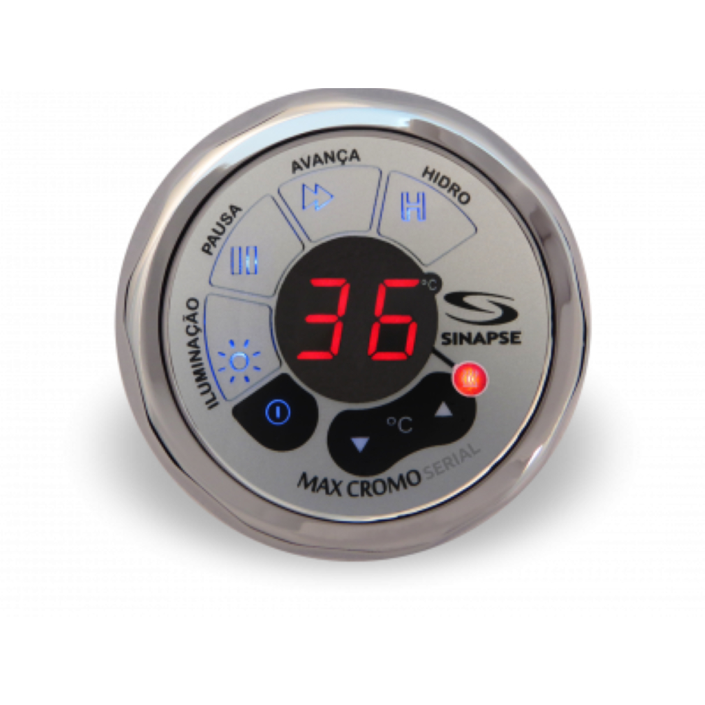 Painel Comando controle Aquecedor Max Cromo Duo Serial Sinapse