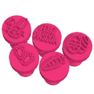 Páscoa - Carimbos para Brigadeiros e Docinhos - Kit com 5 unidades - Chocolate, Coelho, Cenoura em Oferta na Shopee