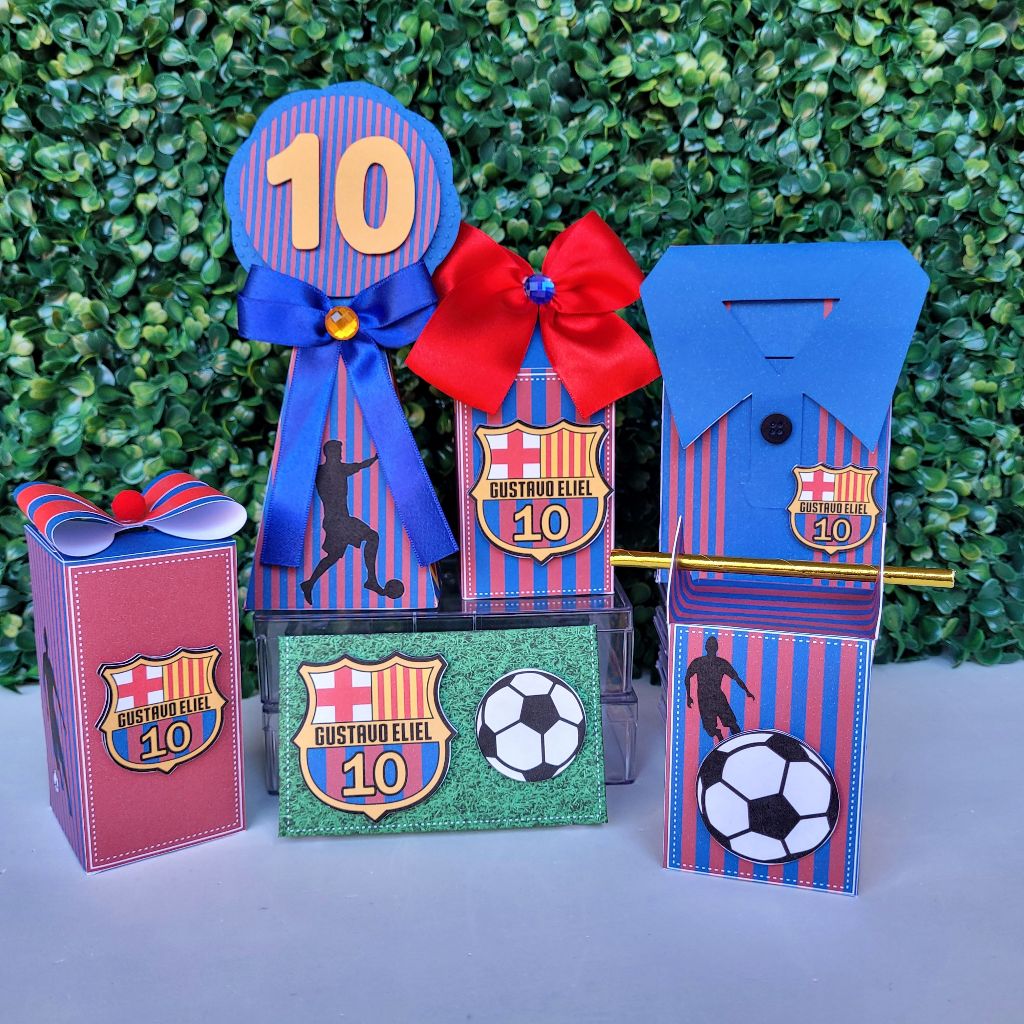 Kit Festa Barcelona Futebol Clube  - Lembrancinhas personalizadas - caixinhas personalizadas - papelaria personalizada