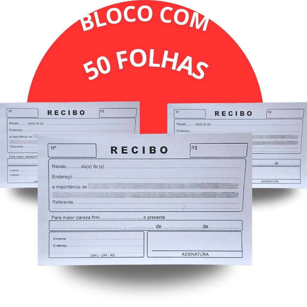 Recibo Comercial Sem Canhoto Controle Financeiro Unidade