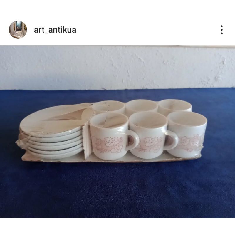 Antigo Jogo Xícaras De Café Porcelana Pozzani No Plástico OriginalLacrado