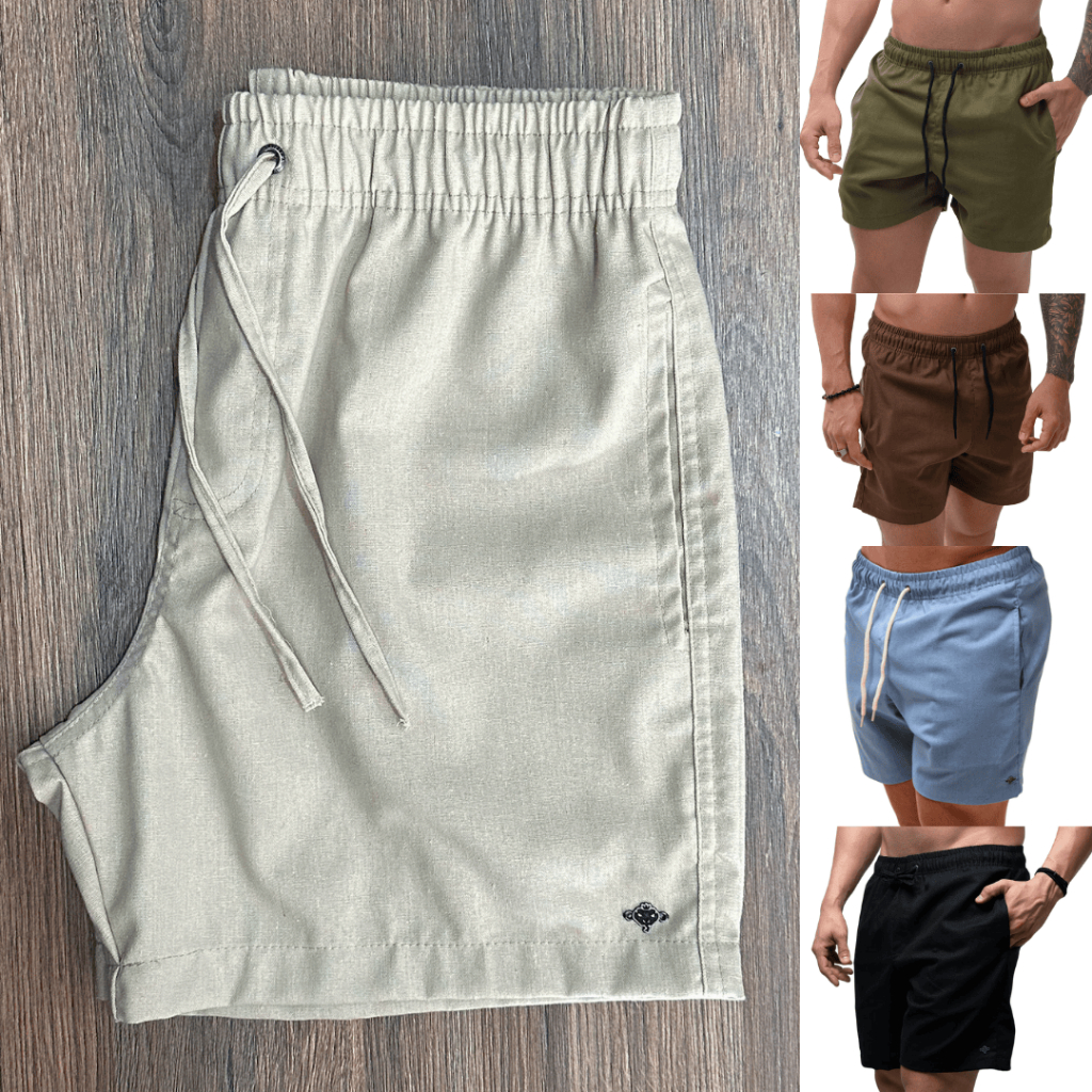Short Masculino Bermuda Linho Curto Praia Verão Slim Premium Cores Impecável Nacional em Oferta na Shopee