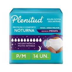 Roupa Íntima Descartável Plenitud Noturno P/M com 14 Unidades