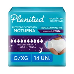 Roupa Íntima Descartável Plenitud Noturno G/XG com 14 Unidades