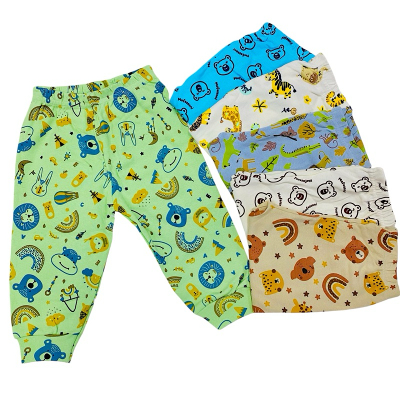 kit 3 Calças Mijoes Estampados Para 1 a 4 Anos 100% Algodão Feminino E Masculino