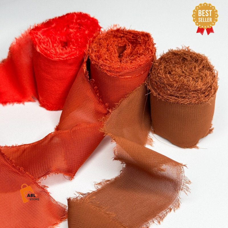 10 METROS Fita Chiffon Rústica Artesanal Para Convite E Lembrança Para Caixa De Padrinhos Casamento em Oferta na Shopee