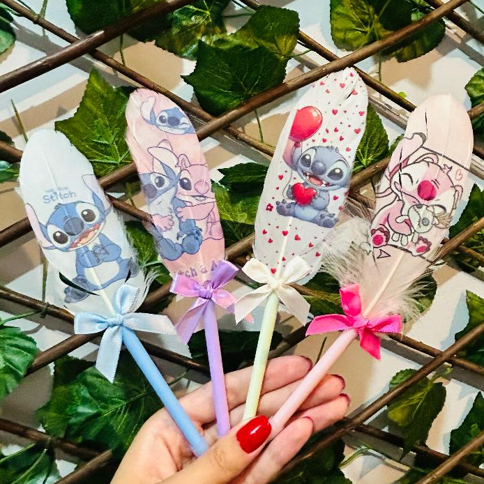 Caneta Pena Stitch Esferográfica Personalizada Papelaria Fofa Kawaii Papelaria Material Escolar Aula