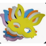 50 mascaras coelho de eva coloridas