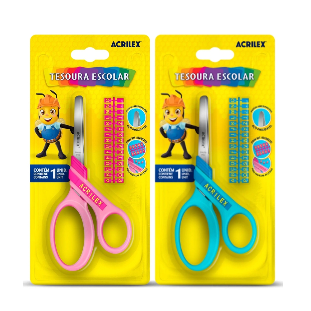 Tesoura Letra Acrilex - Escolha a Cor em Oferta na Shopee