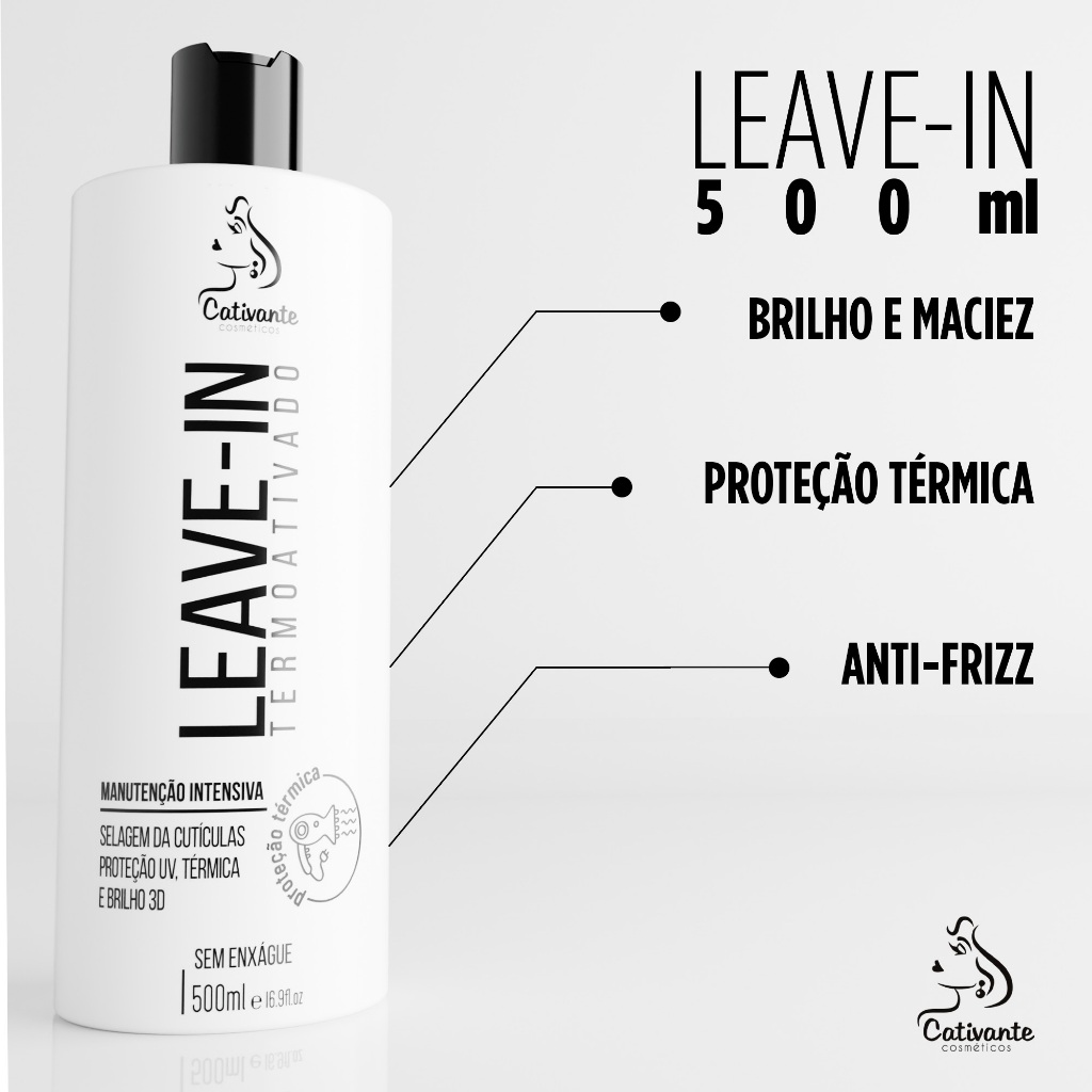 Leave-In Protetor Termico Nutrição Capilar Anti Frizz Cativante
