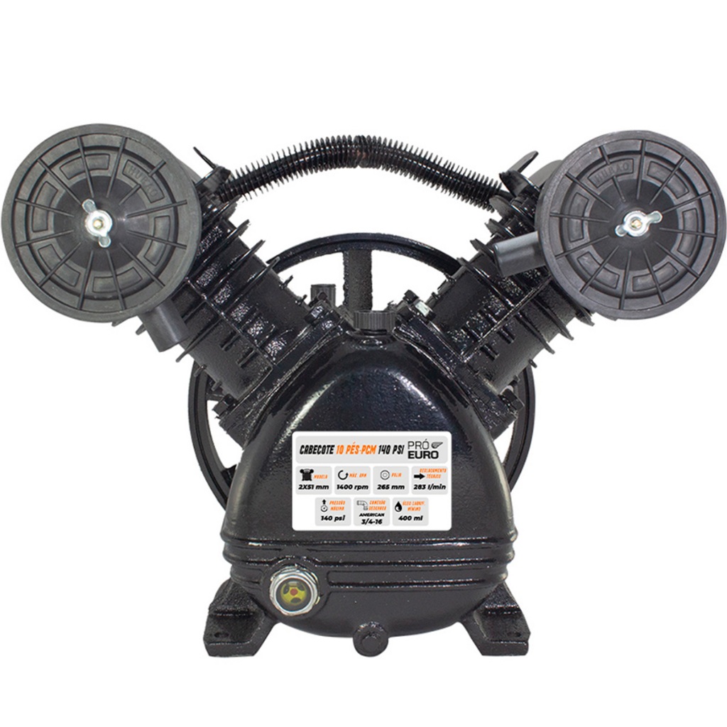 Cabeçote Compressor de Ar Pró Euro 10 PCM 140 PSI Alta Pressão em Oferta na Shopee