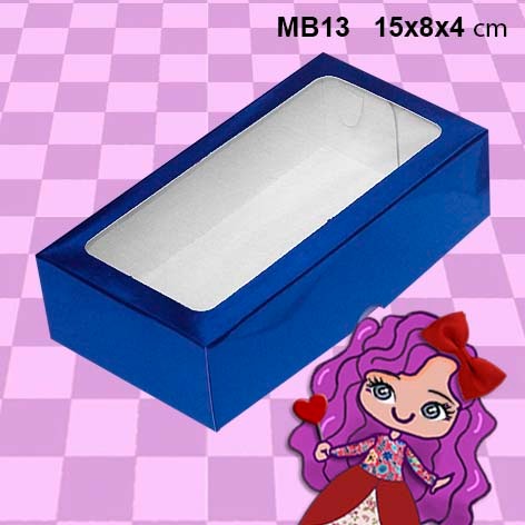 Embalagem MB13 em papel Kraft/Branco e Laminado Colorido e com visor em PVC Crystal- 15x08x04cm - Pacote com 10 unidades em Oferta na Shopee