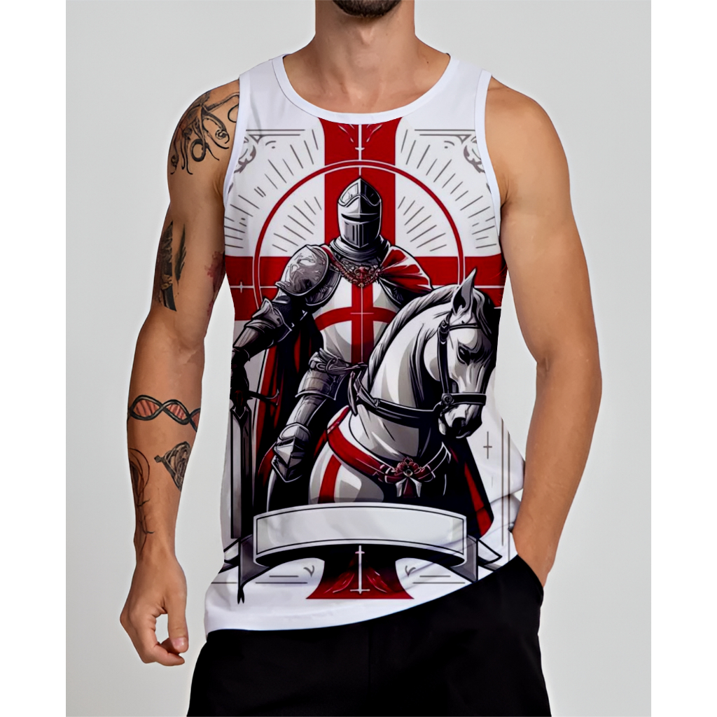 Camiseta Sem manga Abadá Poliéster - São Jorge Cavaleiro