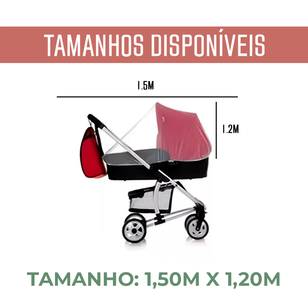 Mosquiteiro De Tule Para Carrinho Universal Bebê Conforto Berço Desmontavel Cadeirinha De Carro Protetor Tule Portatil