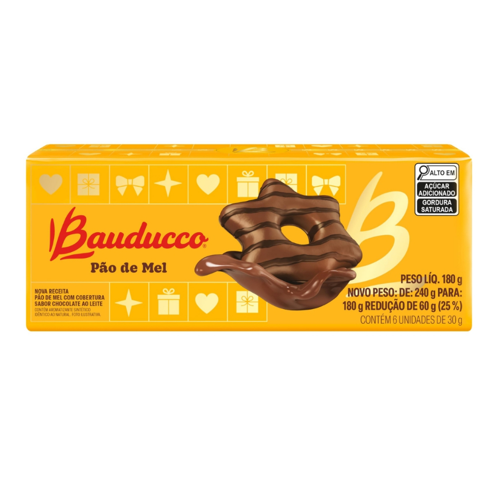 Pão De Mel Chocolate Ao Leite 180g 6Un - Bauducco