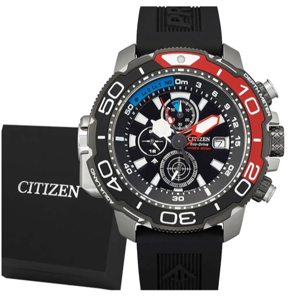 Relógio Citizen Original Promaster Eco-Drive (new aqualand) 20 ATM (200 metros de profundidade) - Preto e Prata
