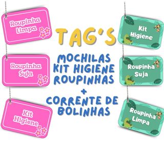 Kit 3 tags indicação  escola creche de troca para saquinho maternidade  Roupa Limpa/Suja/Kit Higiêne em Oferta na Shopee