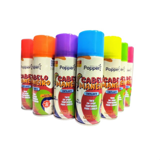 Tinta Spray Para Cabelos Temporária Cores Variadas Popper 125ml Cintilante em Oferta na Shopee