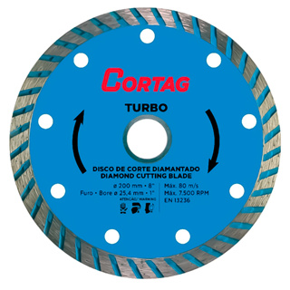 Disco De Corte Diamantado Turbo 08 Pol. 200 X 25mm Para Mármore Granito Pedra Resistente - CORTAG em Oferta na Shopee