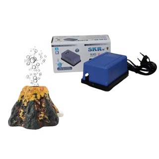 Enfeite Vulcão Oxigenador/Decoração para Aquários + Compressor de Ar Completo em Oferta na Shopee