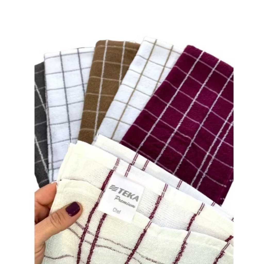 Kit 2 Panos de Cozinha Teka Chef Atoalhado Para Area da Churrasqueira