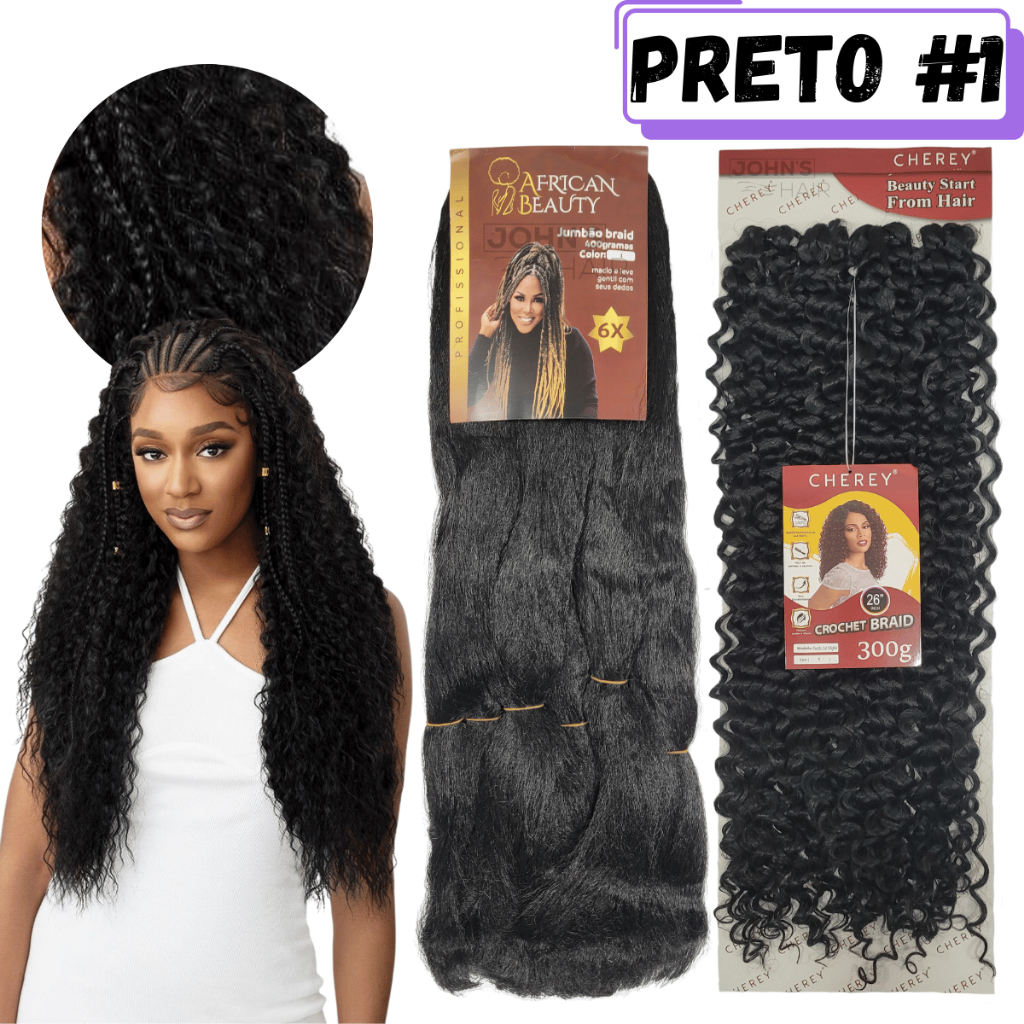 Kit Gypsy Fulani 1 Jumbo Jumbão Super Hiper African Beauty +1 Cabelo Cacheado Organico Percific Curl