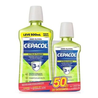 Kit Enxaguante Bucal Cepacol Citrus Fusion 500ml+250ml Zero Álcool em Oferta na Shopee