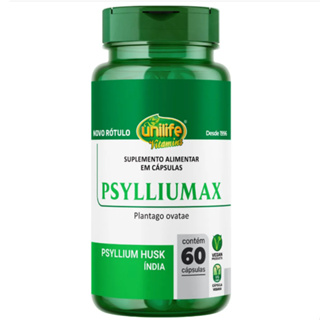Psylliumax 60 Cápsulas 550mg - Unilife em Oferta na Shopee