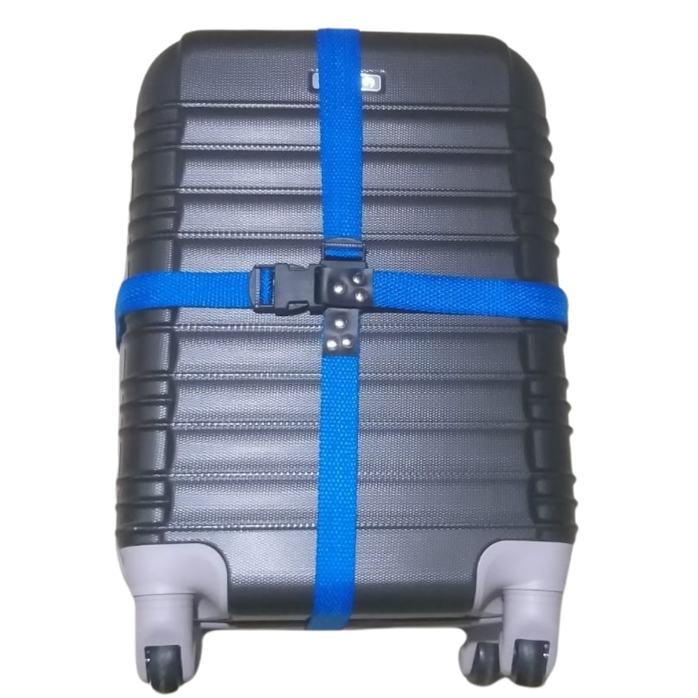 Cinto Para Mala De Viagem Bagagens Pequenas, Fita De Nylon Azul Para Amarrar Cargas 2 Metros