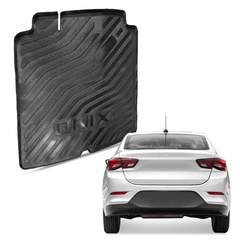 Tapete Bandeja para Onix Plus Sedan 2020 a 2026 Protetor de Porta Malas Carro com Borda de Segurança