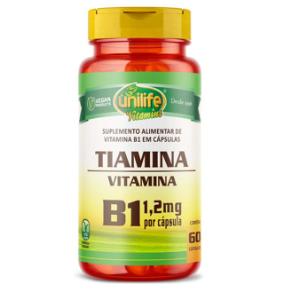 Vitamina B1 Tiamina 60 Cápsulas 500mg - Unilife em Oferta na Shopee