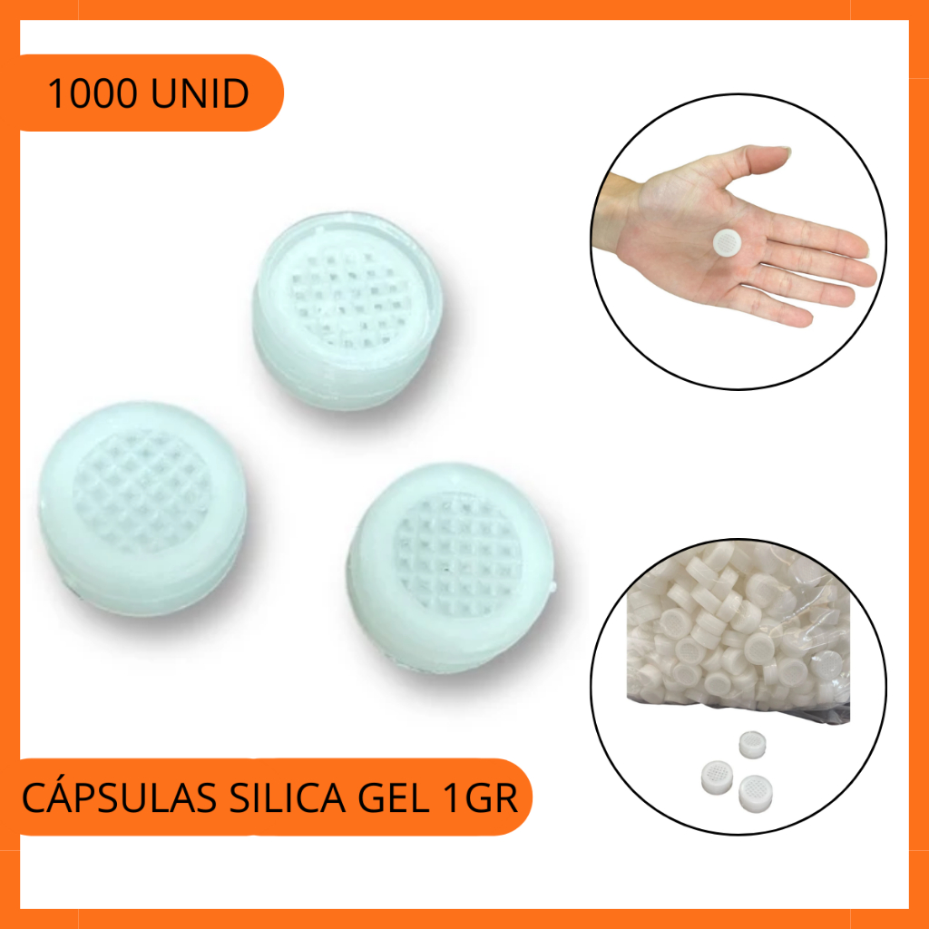 Cápsulas Silica Gel Branca 1Gr Desumidificador C/ 1000 Unid