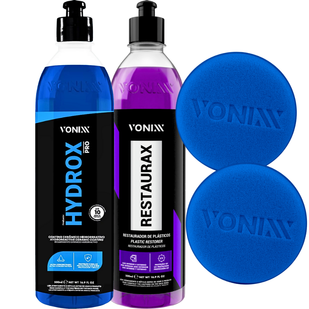Hydrox Pro Coating Cêramico Hidro Repelente Restaurax Revitalizador de Plástico 500ml Vonixx em Oferta na Shopee